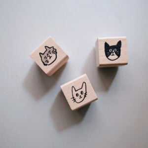 【小犬工作室】迷你櫸木印章組│小貓版