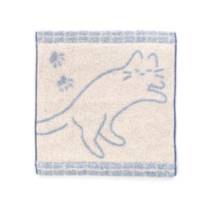【日本今治Hartwell】Neko貓咪 柔軟純棉今治手帕 ‧ 藍