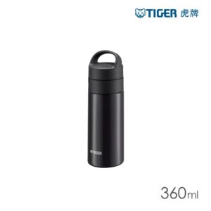 TIGER虎牌 手提輕量旋蓋雙層不鏽鋼保溫瓶360ml(MKB-T361) 珠光黑