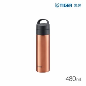 TIGER虎牌 手提輕量旋蓋雙層不鏽鋼保溫瓶480ml(MKB-T481) 亮銅色