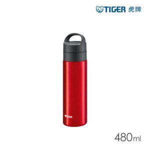 TIGER虎牌 手提輕量旋蓋雙層不鏽鋼保溫瓶480ml(MKB-T481) 明紅色