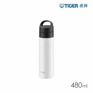 TIGER虎牌 手提輕量旋蓋雙層不鏽鋼保溫瓶480ml(MKB-T481) 珠光白