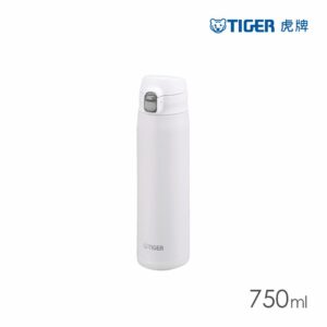 TIGER虎牌 大容量彈蓋雙層不鏽鋼保溫瓶750ml(MTR-W075) 迷霧白