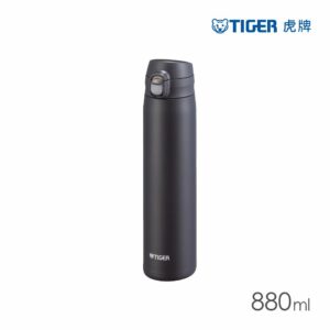 TIGER虎牌 大容量彈蓋雙層不鏽鋼保溫瓶880ml(MTR-W088) 檀木黑