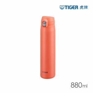 TIGER虎牌 大容量彈蓋雙層不鏽鋼保溫瓶880ml(MTR-W088) 鮮橙橘