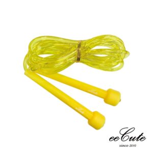【eeCute】酷壹壹透明實心跳繩(國小專用)(藍/黃兩色可選)  黃色