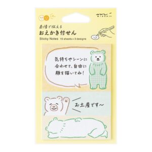 MIDORI 自由創作表情便利貼- 熊