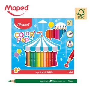 【Maped】幼兒大三角色鉛筆24色