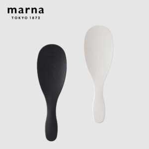 【日本Marna】日本製 極系列 極致薄型不沾黏加長款飯匙2入組(原廠總代理) 黑色1入+白色1入