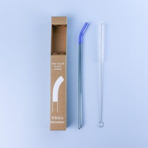 好玻 GOODGLAS | 雙色吸管單入組 _藍黑/彎口款