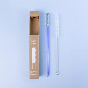 好玻 GOODGLAS | 雙色吸管單入組 _藍黑/圓球款