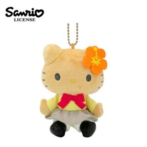 【日本正版授權】凱蒂貓 學院風系列 玩偶吊飾 吊飾 娃娃/絨毛玩偶 Hello Kitty - 黃衣灰裙款