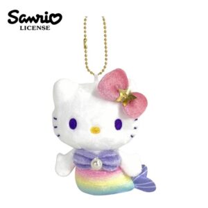 【日本正版授權】凱蒂貓 美人魚系列 玩偶吊飾 吊飾 娃娃/絨毛玩偶 Hello Kitty - 彩虹漸層