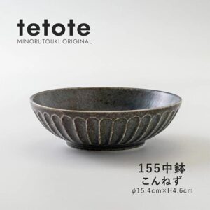 【日本Minoru】Tetote窯燒 陶瓷深盤15cm ‧ 鉗藍