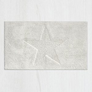 《KELA》Lindano純棉吸水地墊(星星白120x70cm) | 擦腳墊 腳踏墊 吸水墊