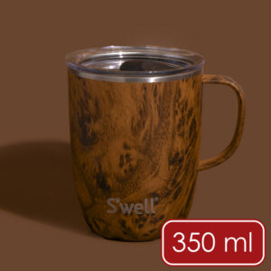 《S’well》Mug不鏽鋼滑蓋保溫馬克杯(金柚木紋350ml) | 保溫杯 保冷保冰杯 推蓋直飲杯 環保杯 便攜杯 咖啡杯 隨行杯