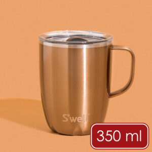 《S’well》Mug不鏽鋼滑蓋保溫馬克杯(香檳金350ml) | 保溫杯 保冷保冰杯 推蓋直飲杯 環保杯 便攜杯 咖啡杯 隨行杯