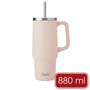 《S’well》Tumbler不鏽鋼吸管保溫隨行杯(玫瑰粉橘880ml) | 冰壩杯 冰霸杯 吸管隨手杯 保冷保冰杯 水壺 環保杯 保溫瓶 咖啡杯 車載杯 便攜杯