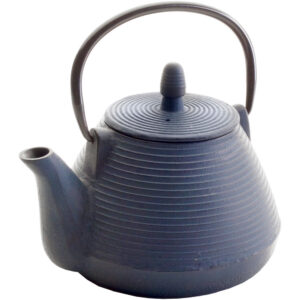 《ibili》Java鑄鐵濾茶壺(橫紋藍1L) | 泡茶 下午茶 茶具