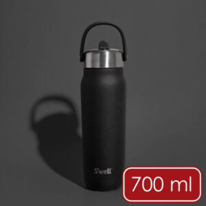 《S’well》Explorer不鏽鋼吸管保溫瓶(曜石黑700ml) | 保溫杯 保冷保冰杯 運動水壺 手搖飲 環保杯 便攜杯 咖啡杯 隨行杯 手提提把