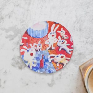 翡冷翠文創波隆那吸水杯墊-暫停(兔)