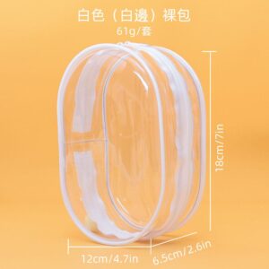 【素包包】遛娃外出展示加大加厚付棉球掛鈎PVC透明(12x18x6.5)-14035 _白色x特大