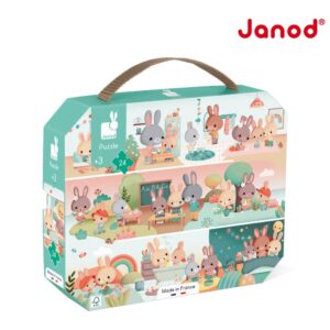 【Janod】厚片拼圖-小兔子的一天 24pcs