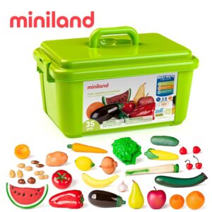 【miniland】蔬果百寶箱35件組(含收納盒)