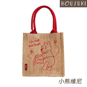 【HOUSUXI舒希】迪士尼系列-刺繡麻布袋-A3(5款任選)  小熊維尼