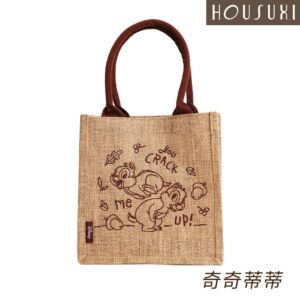 【HOUSUXI舒希】迪士尼系列-刺繡麻布袋-A3(5款任選)  奇奇蒂蒂