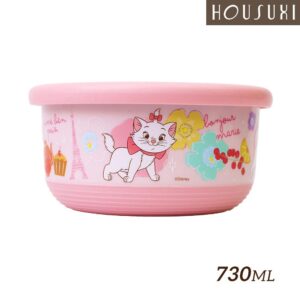 【HOUSUXI舒希】迪士尼系列-不鏽鋼雙層隔熱碗730ml-A3 瑪麗貓