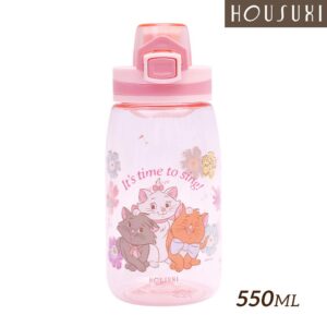 【HOUSUXI舒希】迪士尼系列-Tritan彈蓋水瓶550ml-A3 瑪麗貓