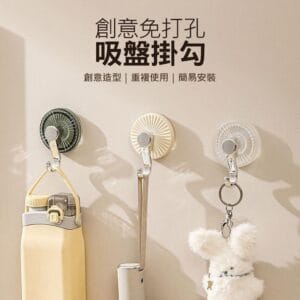 【美好家 Mehome】加厚吸盤掛勾 浴室/廚房掛鉤 透綠銀 3入組