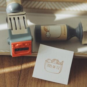 【右手超人】可調式日期印章 / 大 ／購物籃