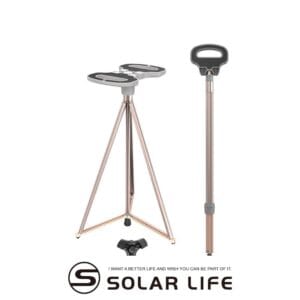 Solar Life 索樂生活 座椅手杖.折疊柺杖椅 柺杖凳 老人手杖 摺疊步行凳 柺杖椅凳 金
