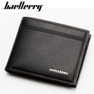 【Baellerry 佰利瑞】6卡素面雙折對開歐美商務男用短夾(DR003)_69060 _黑色
